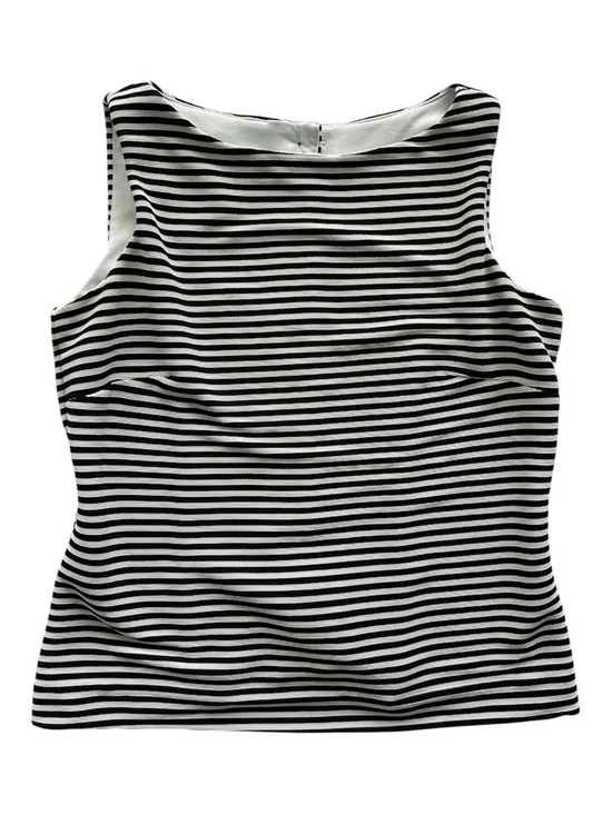 David Warren Tops - Vintage David Warren Petites New York Striped Sleeveless Boatneck Top (19” PTP)